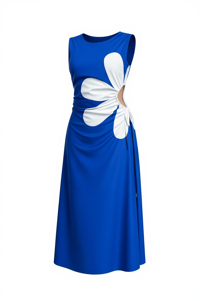 Blue Riviera Cutout Dress