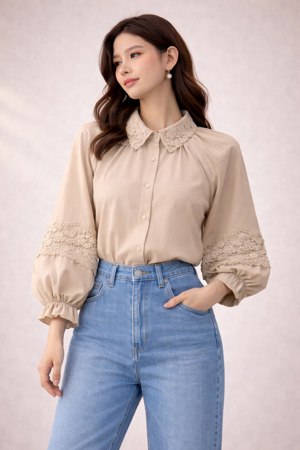 Pearl Bloom Lace Shirt