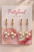 Elegant Pearl Cluster Drop Earrings