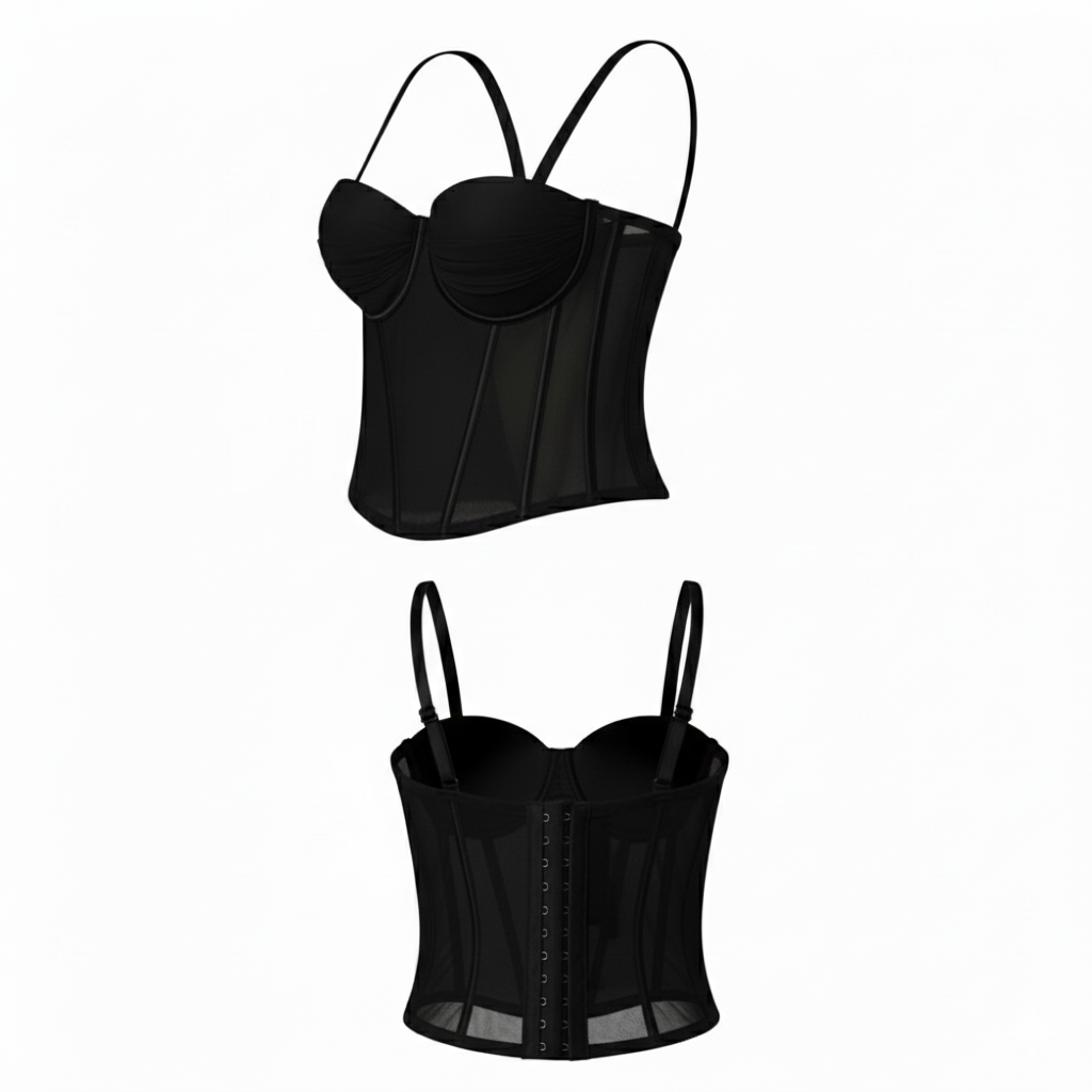 Midnight Sheer Corset Top